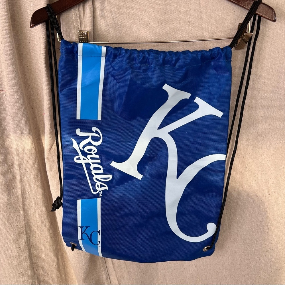 NWOT Kansas City Royals Blue / White Drawstring Bag Backpack